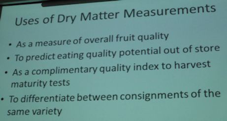 Use of dry matter measurements