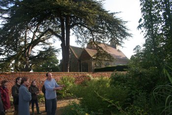 Tom Hart Dyke 'entertaining' visitors in the World Garden