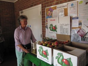 Vanessa with her apple stall