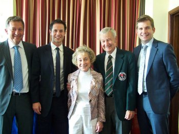 Matt Lorenzo, Scott Minto, Evei Ross, Golf Club Club Captain Arthur Simpson, and Angus Scott.