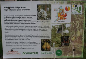 Irrigation trials are integral to East Mallings work in the Concept Orchard