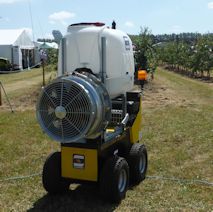 This mini remote controlled sprayer 'performed' for an intrigued audience