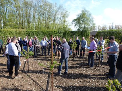 Will Riccini in the new cherry plantation with FAST members