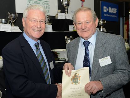 The Master presents Reg Lawrence with The WCF Craftsman Award
