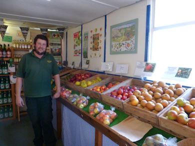 John Dench in the Farm Shop at Ringden Farm