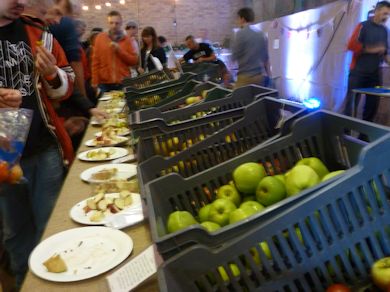 Tasting table at Brogdale Apple Festival