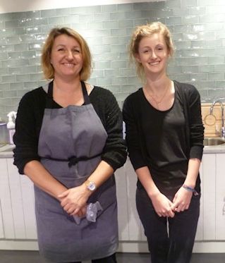 Treena Bettley and Rosie Levett on the Cheese Counter at Hartley Farm Shop